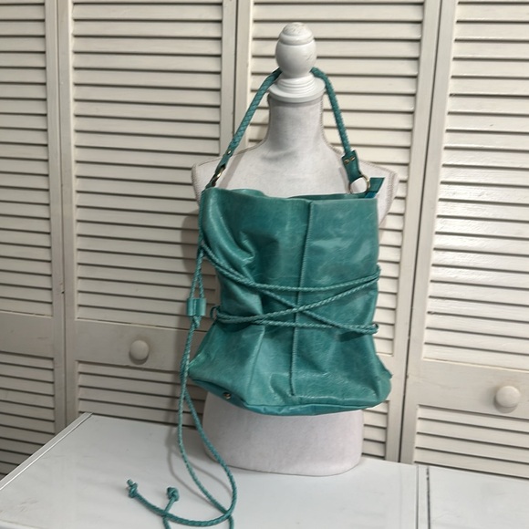 Teal Leather Women's Bag - Picture 2 of 9